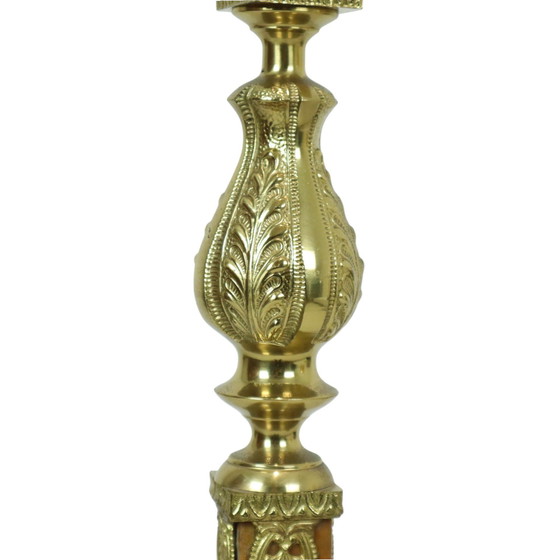 Image 1 of Hollywood Regency Coat Stand Onyx And Brass