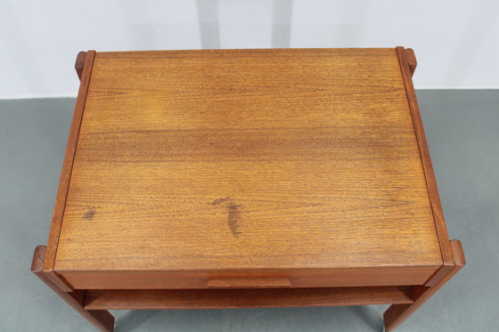 Image 1 of Carrito de costura o mesa auxiliar de teca danesa de la década de 1960