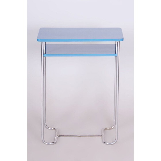 Image 1 of Vintage side table in chrome steel and wood by Mücke-Melder, Czechoslovakia 1930