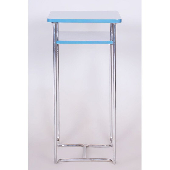 Image 1 of Vintage side table in chrome steel and wood by Mücke-Melder, Czechoslovakia 1930