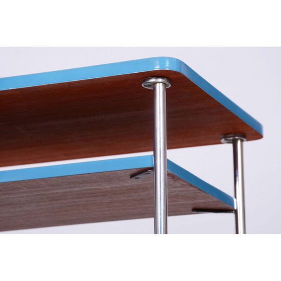 Image 1 of Vintage side table in chrome steel and wood by Mücke-Melder, Czechoslovakia 1930