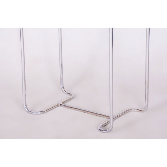 Image 1 of Vintage side table in chrome steel and wood by Mücke-Melder, Czechoslovakia 1930