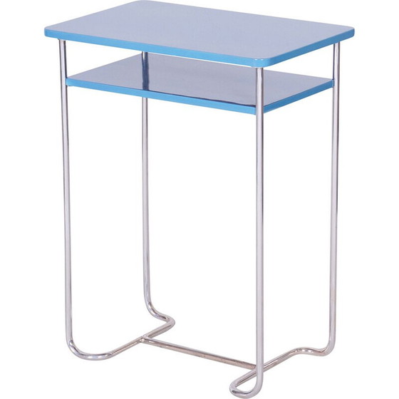 Image 1 of Vintage side table in chrome steel and wood by Mücke-Melder, Czechoslovakia 1930