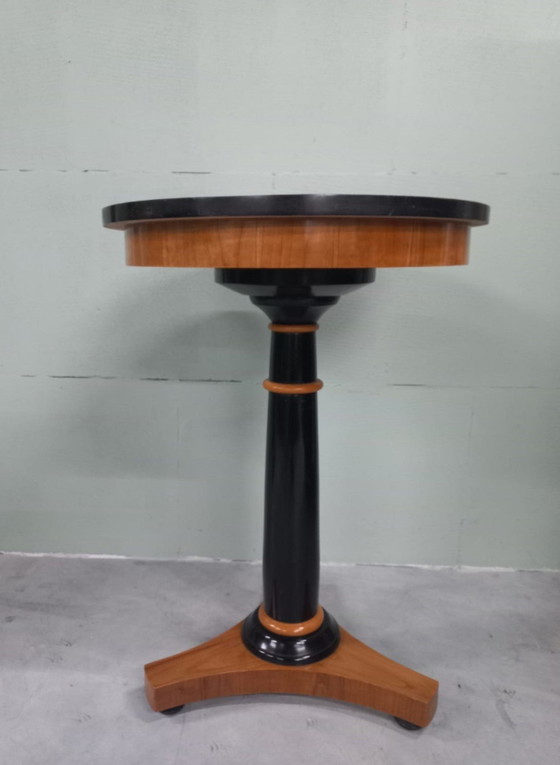 Image 1 of Unique Antique Biedermeier Style Inlay Side Table/Plant Table