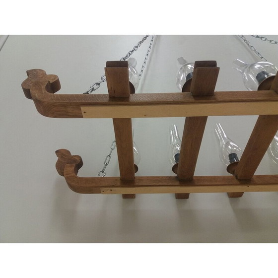 Image 1 of Lampadario in legno d'epoca, Cecoslovacchia 1940