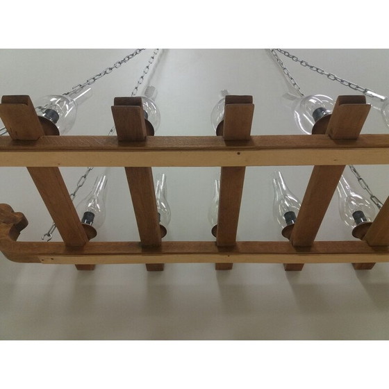 Image 1 of Lampadario in legno d'epoca, Cecoslovacchia 1940