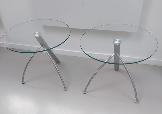 Image 1 of 2X Hard Glass Side Tables