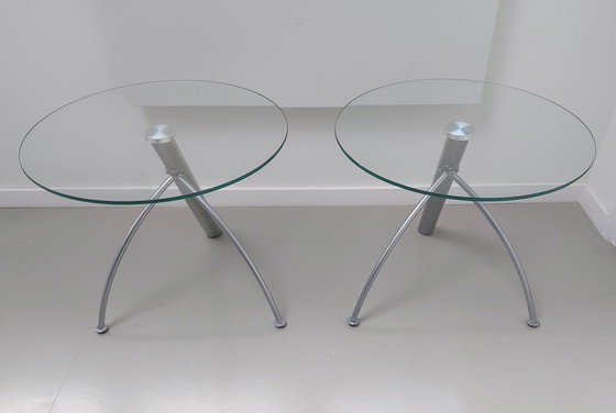 Image 1 of 2X Hard Glass Side Tables