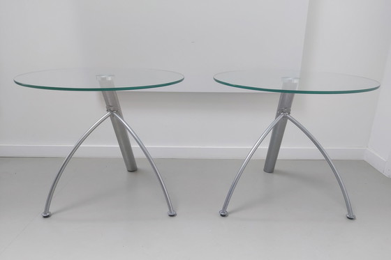 Image 1 of 2X Hard Glass Side Tables