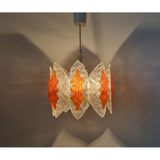 Image 1 of Lampada a sospensione in vetro di metà secolo, Germania 1970