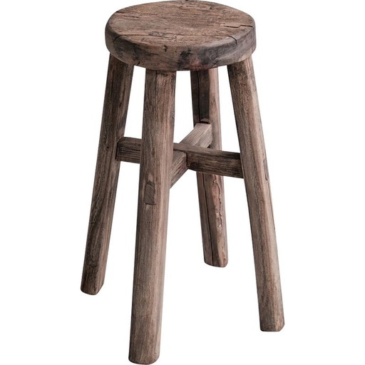 Mid-century French wooden stool, 1940s