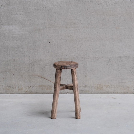 Image 1 of Mid-century French wooden stool, 1940s