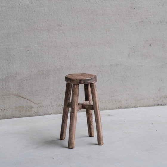 Image 1 of Mid-century French wooden stool, 1940s