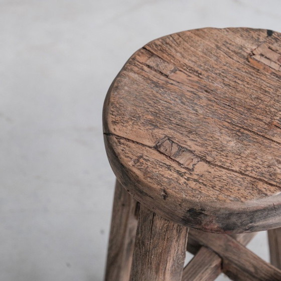 Image 1 of Mid-century French wooden stool, 1940s