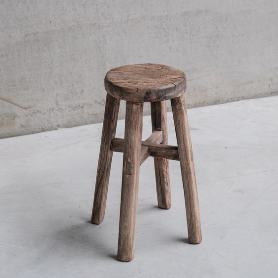 Image 1 of Mid-century French wooden stool, 1940s