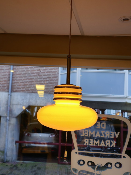 Image 1 of Vintage Leclair & Schäfer Pendant Ceiling Lamp Opaline