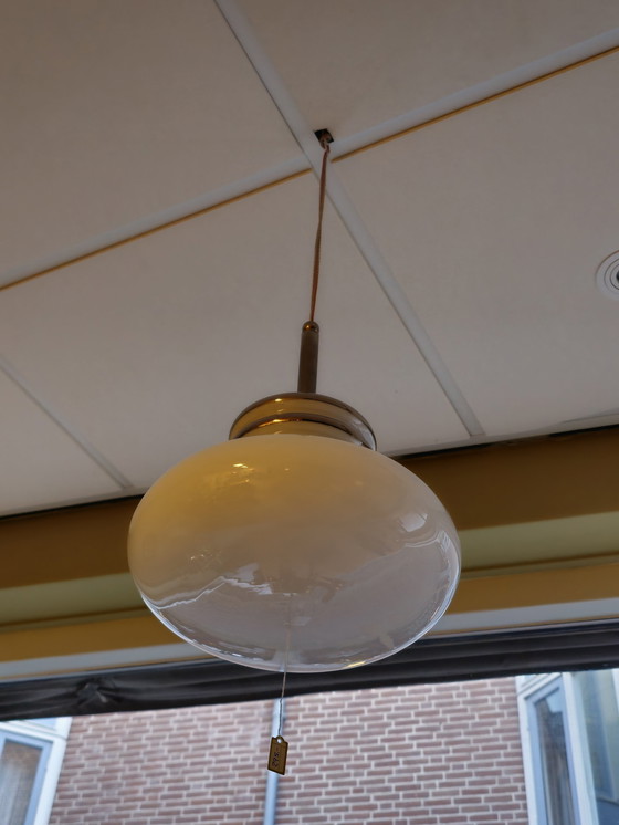 Image 1 of Vintage Leclair & Schäfer Pendant Ceiling Lamp Opaline