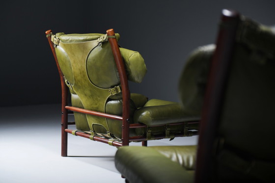 Image 1 of Inca Relax Chairs With Ottoman & Sidetable By Arne Norell For Norell Möbel Ab