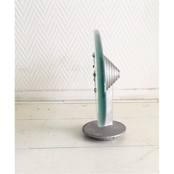Image 1 of Set of 6 vintage B lux glass and aluminum sconces, 1980-1990