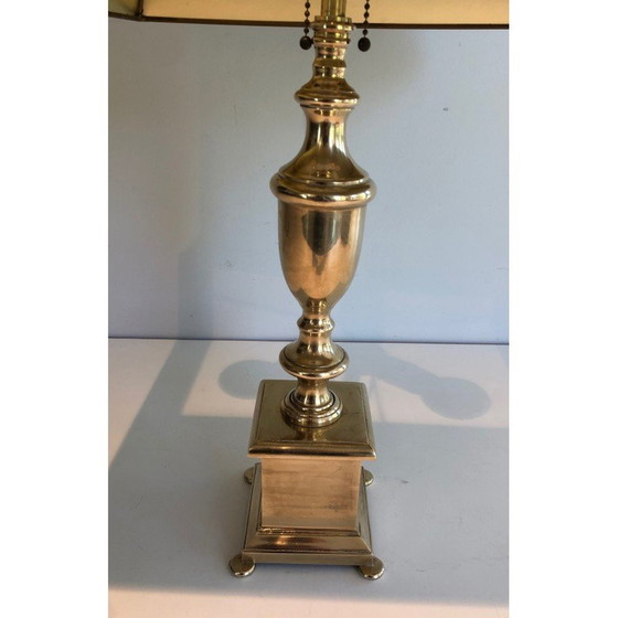 Image 1 of Pair of vintage brass lamps, France 1940s