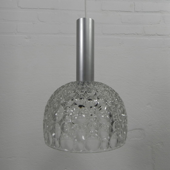 Image 1 of Vintage pendant lamp with glass shade with bubble pattern, 1960s
