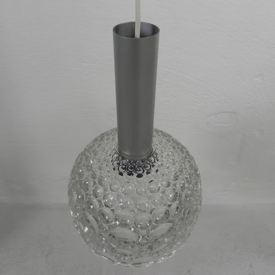 Image 1 of Vintage pendant lamp with glass shade with bubble pattern, 1960s