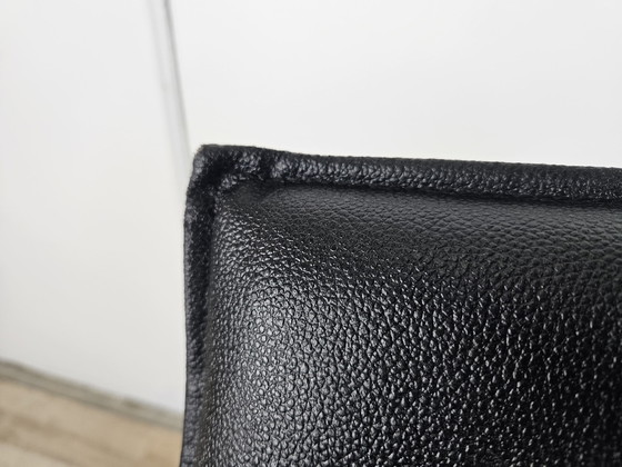 Image 1 of 70S Armchair In Tubular Steel And Black Eco-Leather