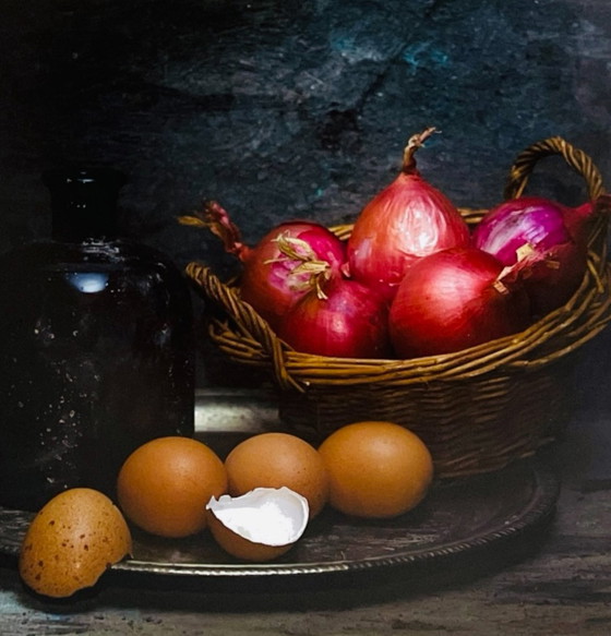 Image 1 of Still life photo "Onions & eggs" by Mos Merab Samii