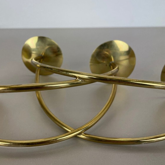 Image 1 of Vintage sculptural solid brass candlestick by Harald Buchrucker, Germany 1950s