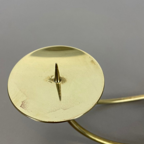 Image 1 of Vintage sculptural solid brass candlestick by Harald Buchrucker, Germany 1950s