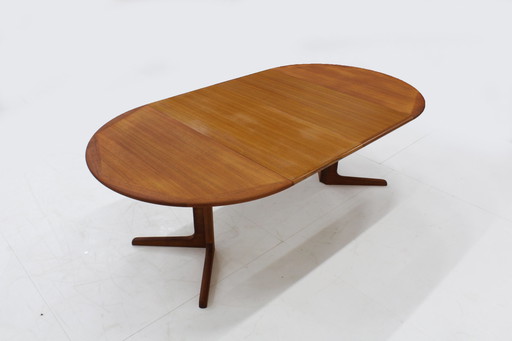 Table de salle à manger ronde extensible vintage danoise 1960