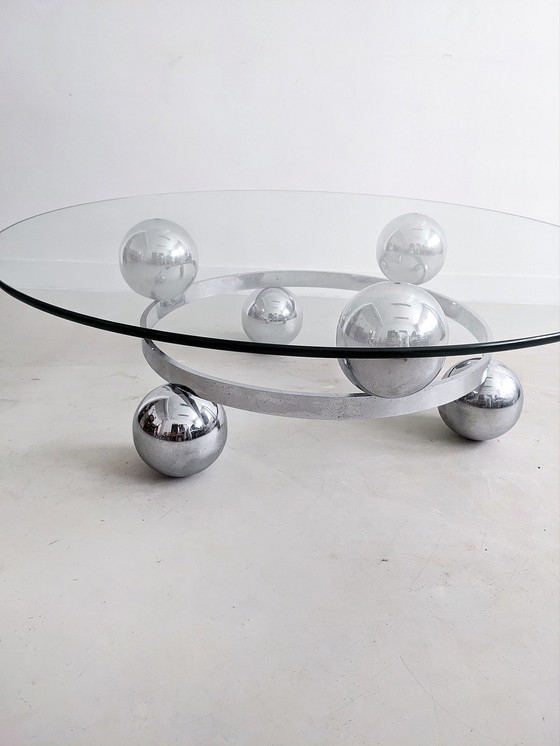 Image 1 of Table basse Sputnik en verre et chrome, années 1960