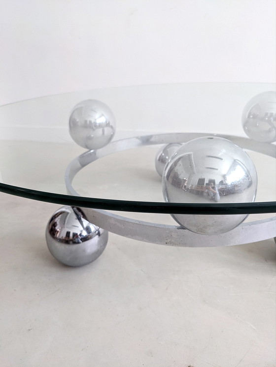 Image 1 of Table basse Sputnik en verre et chrome, années 1960