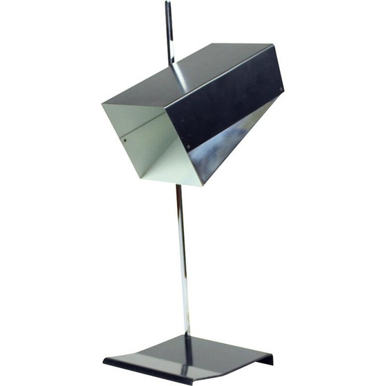 Image 1 of Lampada da tavolo vintage in metallo cromato e nero di Napako, Cecoslovacchia, anni '60