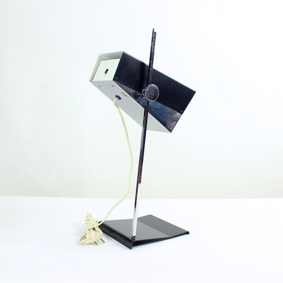 Image 1 of Lampada da tavolo vintage in metallo cromato e nero di Napako, Cecoslovacchia, anni '60