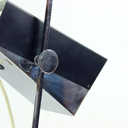 Vintage table lamp in chrome and black metal by Napako, Czechoslovakia 1960s