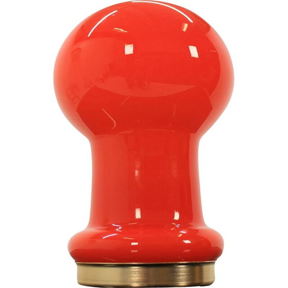 Image 1 of Vintage red glass lamp by Valašské Meziříčí, Czechoslovakia