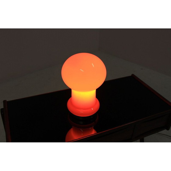 Image 1 of Vintage red glass lamp by Valašské Meziříčí, Czechoslovakia