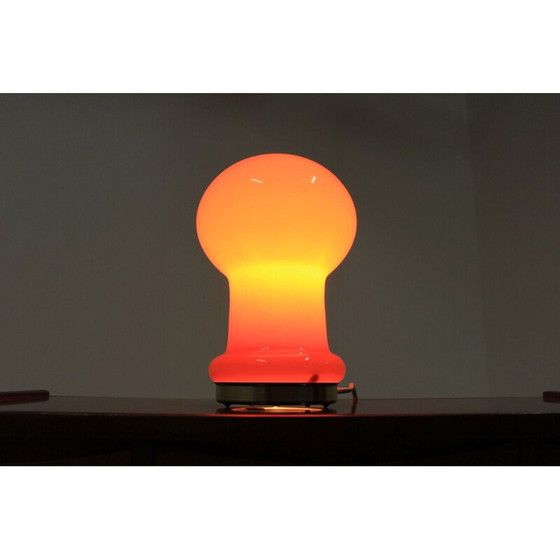 Image 1 of Vintage red glass lamp by Valašské Meziříčí, Czechoslovakia