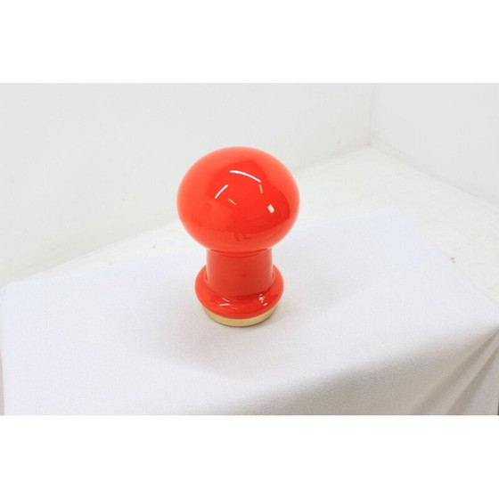 Image 1 of Vintage red glass lamp by Valašské Meziříčí, Czechoslovakia