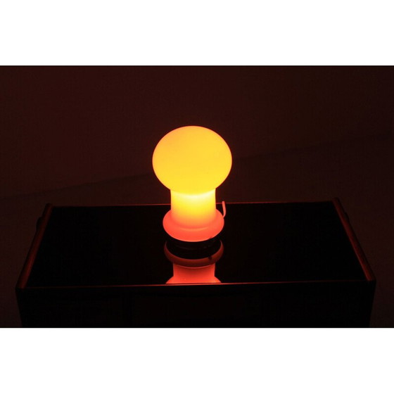 Image 1 of Vintage red glass lamp by Valašské Meziříčí, Czechoslovakia