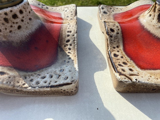 Image 1 of Lámparas de pared de cerámica roja con lava grasa