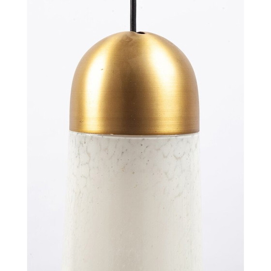 Image 1 of Lampada da soffitto vintage in vetro di Murano e metallo, 1969