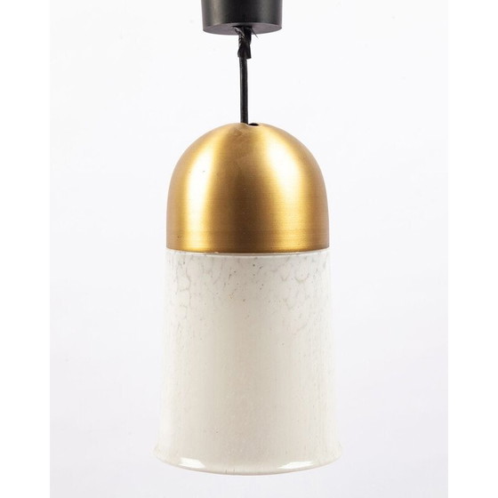 Image 1 of Lampada da soffitto vintage in vetro di Murano e metallo, 1969
