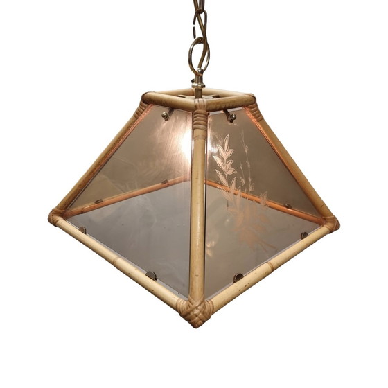 Image 1 of Lampada a sospensione vintage in rattan