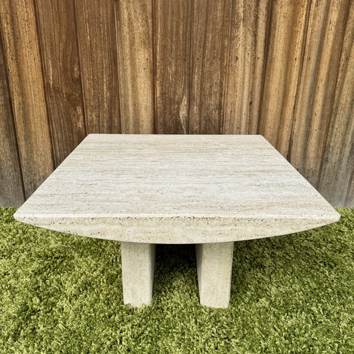 Travertine coffee table