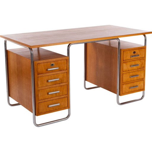 Vintage beechwood desk by Rudolf Vichr for Vichr a Spol, 1930