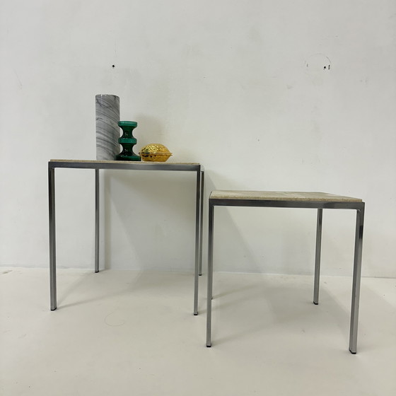 Image 1 of Ensemble de 2 tables d'appoint en travertin