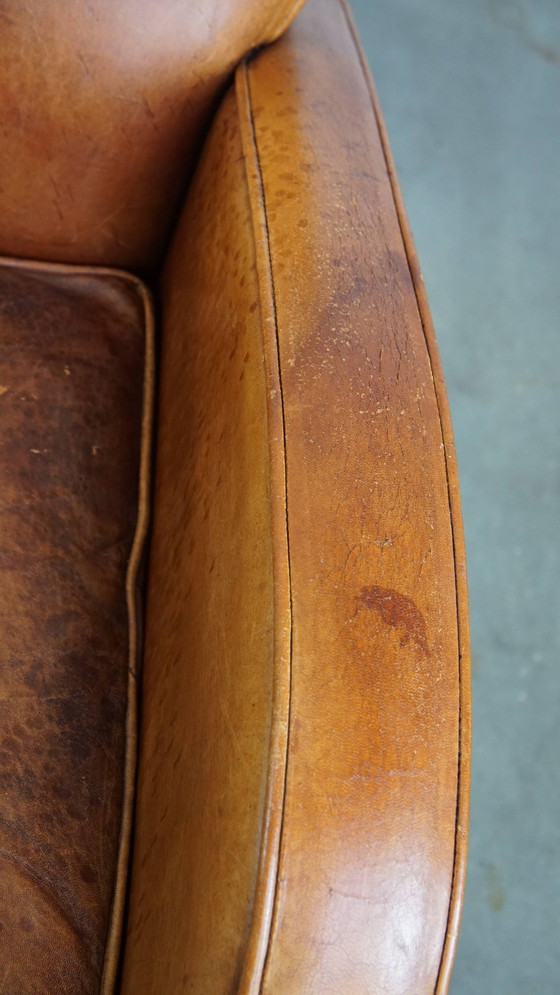 Image 1 of Poltrona di design in pelle di pecora vintage