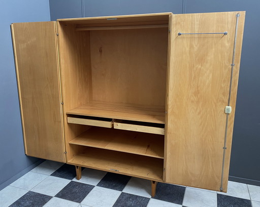 Wardrobe cabinet in Ash wood by František Mezulánik for Novy Domov